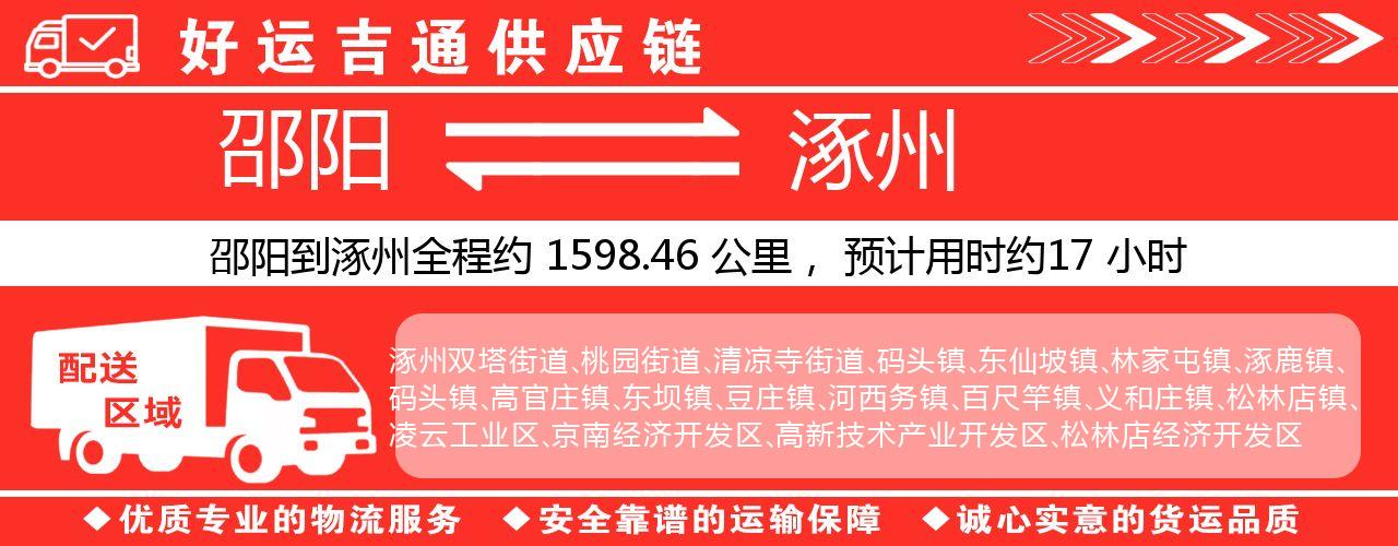 邵阳到涿州物流专线-邵阳至涿州货运公司