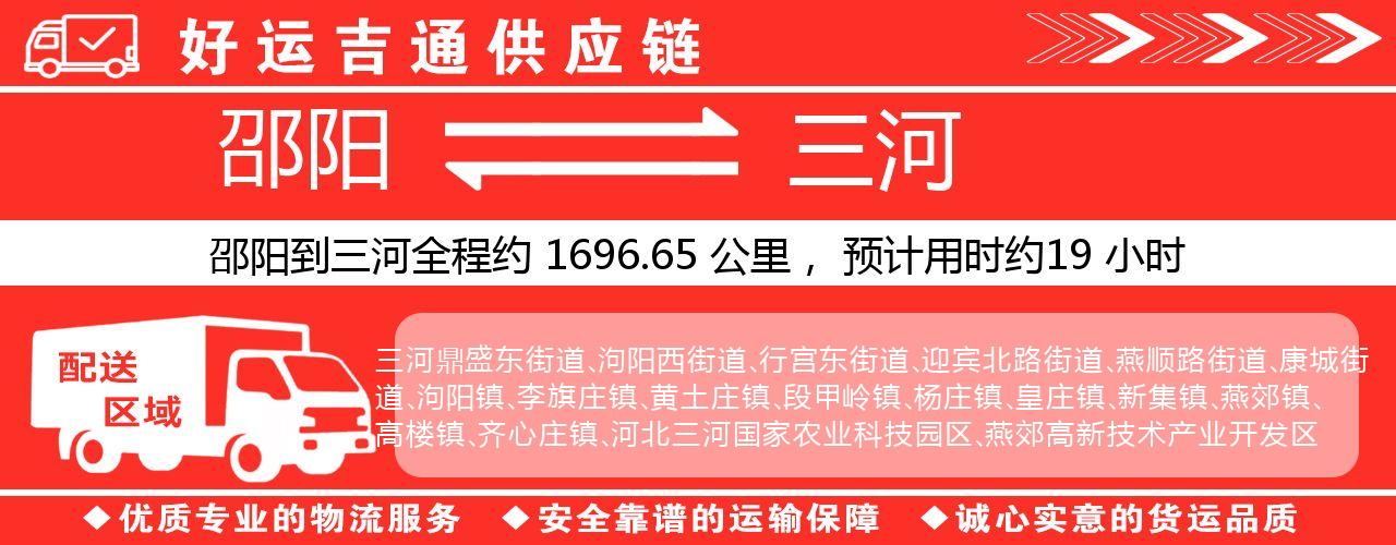 邵阳到三河物流专线-邵阳至三河货运公司