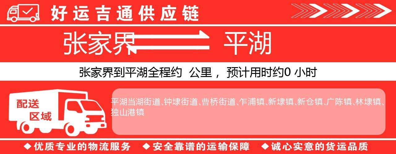 张家界到平湖物流专线-张家界至平湖货运公司