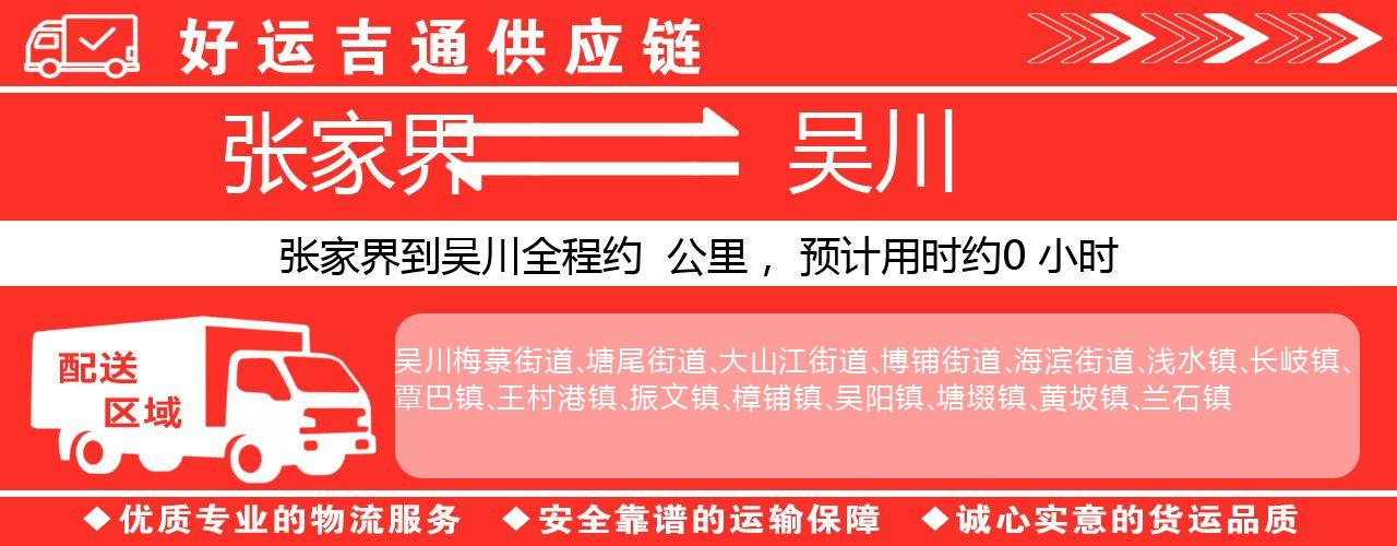 张家界到吴川物流专线-张家界至吴川货运公司