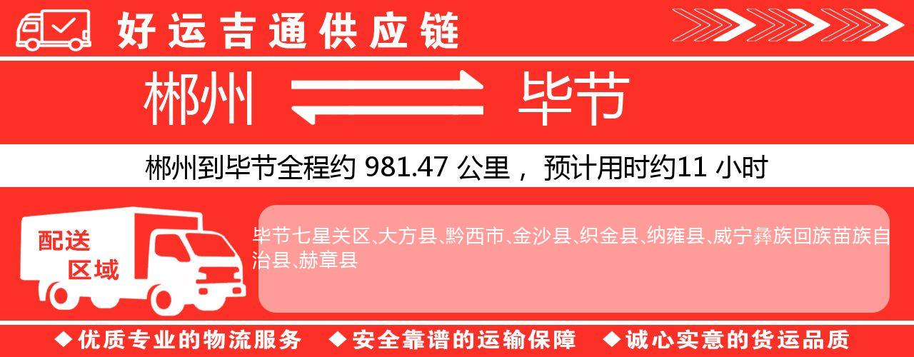 郴州到毕节物流专线-郴州至毕节货运公司